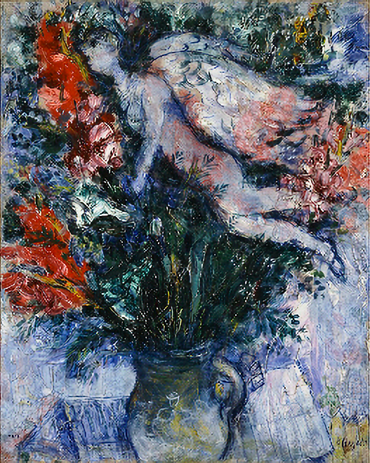 マルク・シャガール　Marc Chagall 「Les Fleurs sur le toit 」 c1925