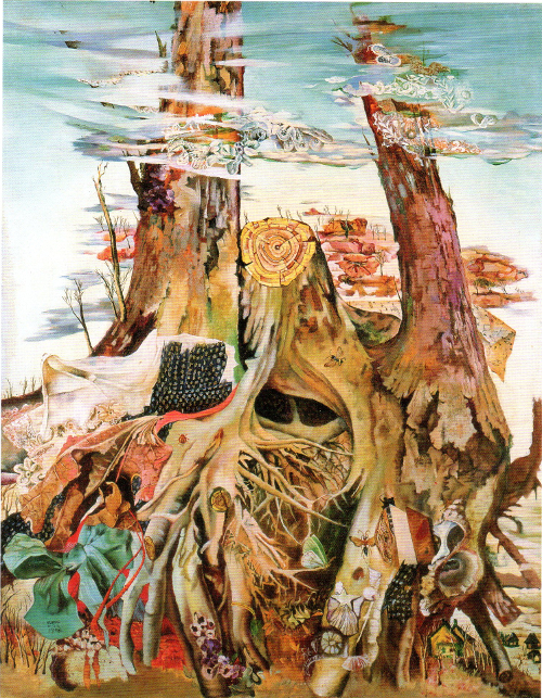 細密描写で描かれた《大きな木》1946年、油彩、カンヴァス