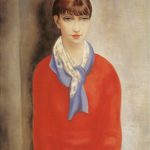 モイーズ・キスリング 「赤いセーターと青いスカーフを纏ったモンパルナスのキキ」