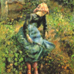 カミーユ・ピサロ「小枝を持つ羊飼いの少女」